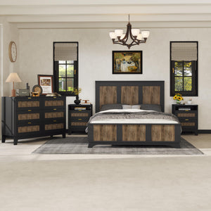 Queen Bedroom Set – Platform Bed, Dresser & 2 Nightstands