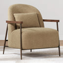 Mid-Century Modern Sherpa Armchair with Metal Frame