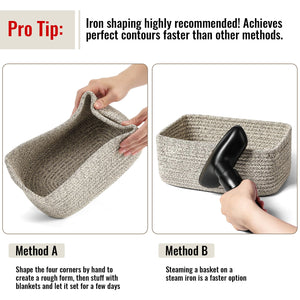 Small Woven Storage Baskets for Organizing – Set of 8