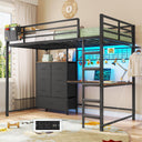 Twin Loft Bed with L-Shaped Desk & Storage Drawers