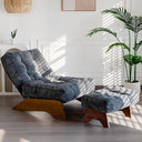 Tufted Accent Chair with Ottoman & Adjustable Backrest