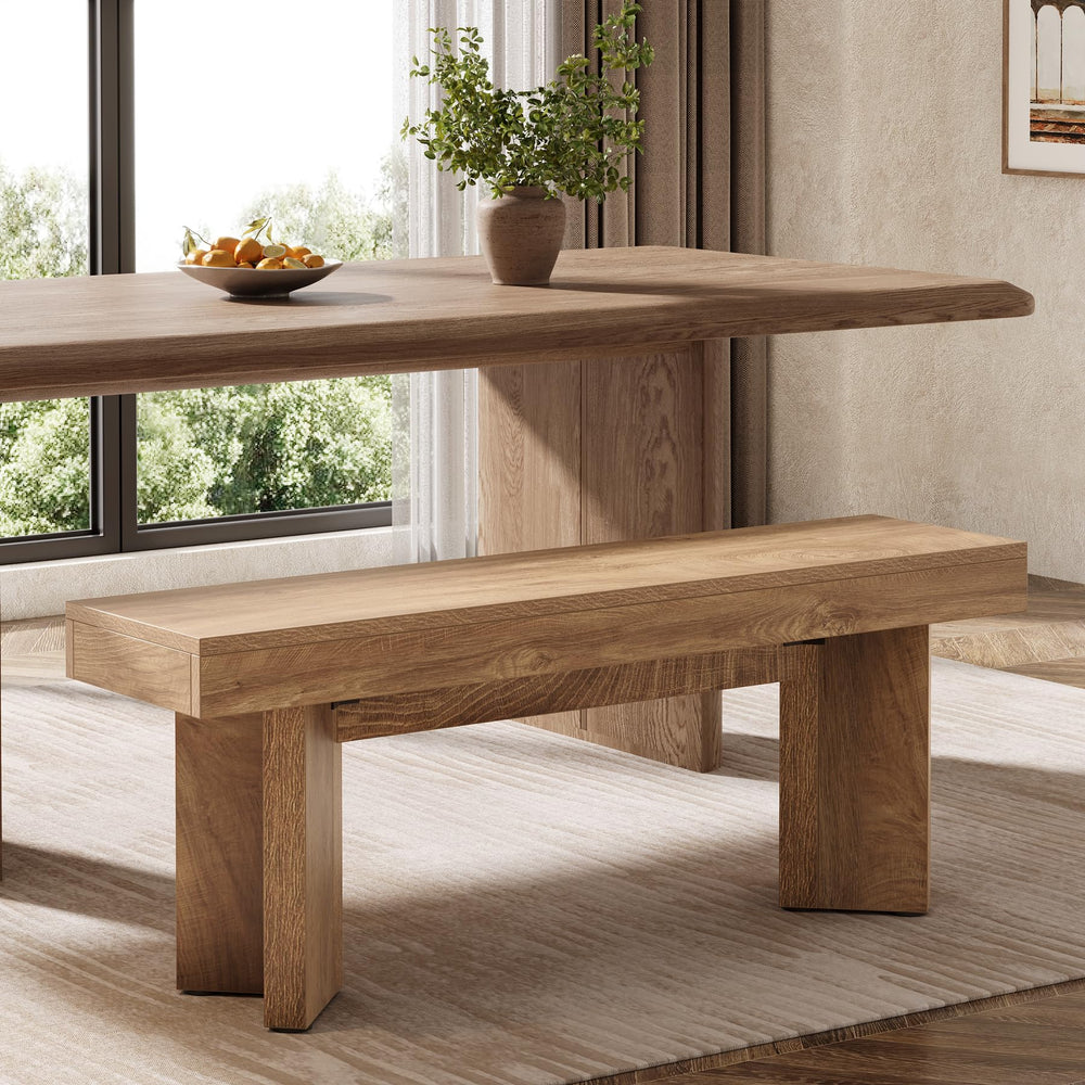 Farmhouse Wooden Dining Bench 47-Inch