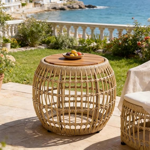 Bohemian Round Outdoor Side Table