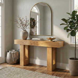 63" Farmhouse Console Table with Drawers