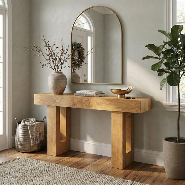 63" Farmhouse Console Table with Drawers