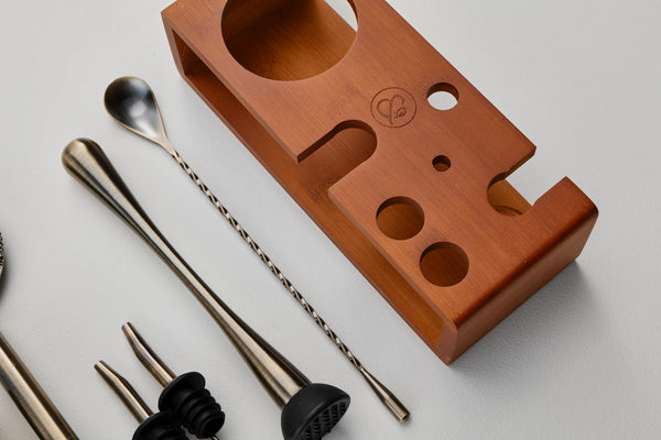 7-Piece Cocktail Shaker Set with Bamboo Stand