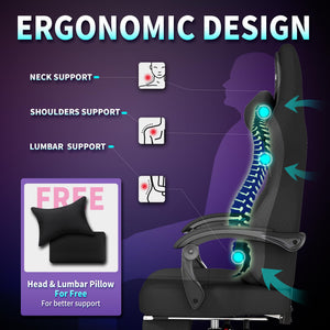 Big and Tall Ergonomic Gaming Chair with Footrest & Lumbar Support