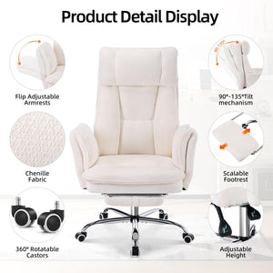 Criss Cross Office Chair with Footrest and Flip Armrests