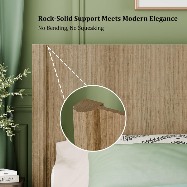 Fluted Wall-Mounted Headboard with LED Lighting