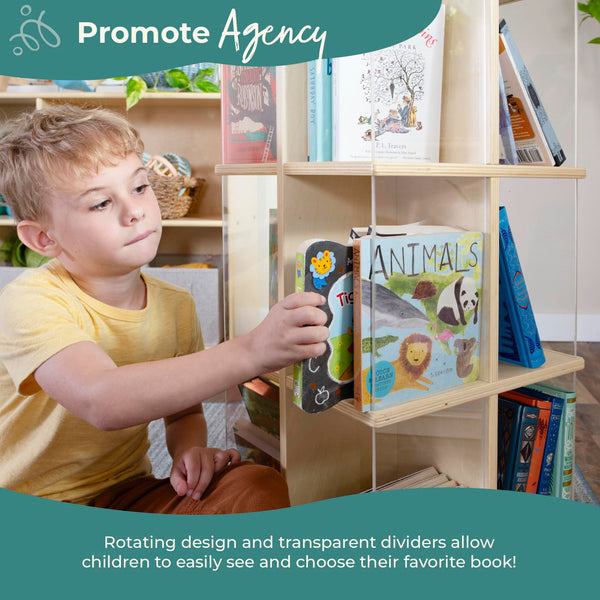 360° Rotating Kids Bookshelf