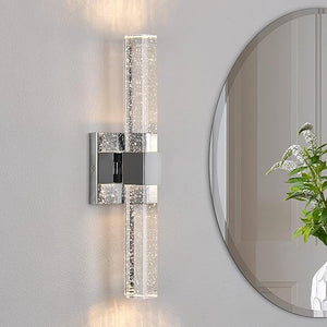 LED Crystal Bubble Glass Wall Sconce – Indoor Vanity Light Fixture