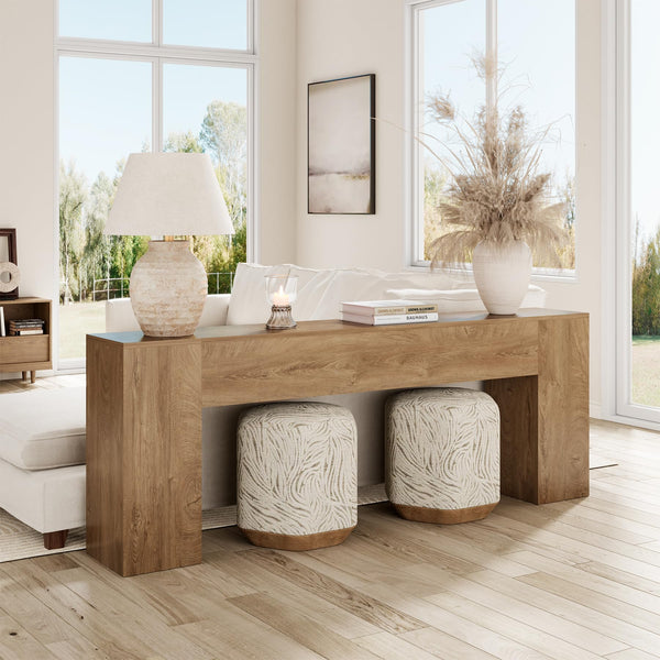Extra Long Console Table 86-Inch Farmhouse Entryway Sofa Table