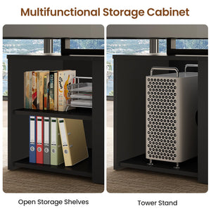 70.9" Executive Desk with File Cabinet & Charging Station