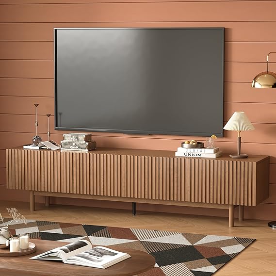 86" Mid-Century Modern TV Stand with Storage