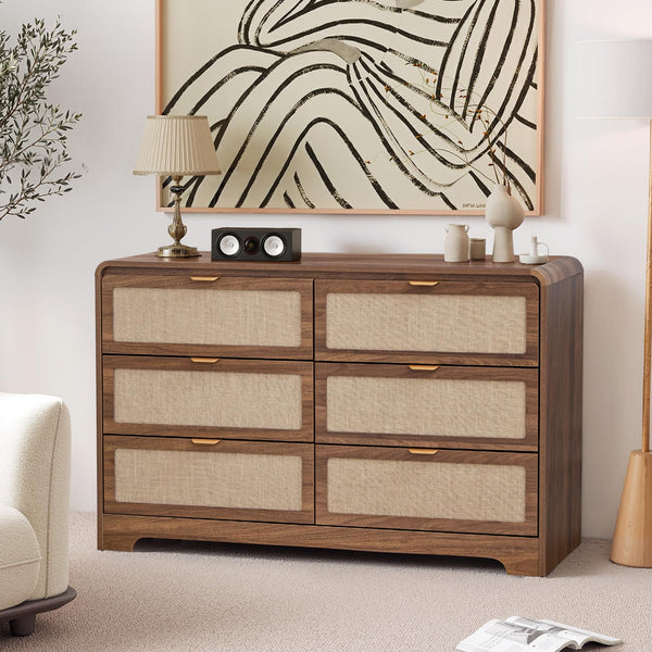 6-Drawer Dresser with Wide Storage Cabinet