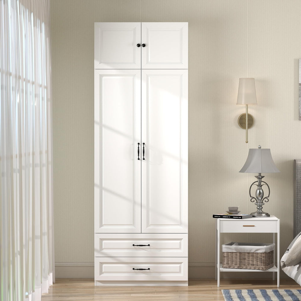 Extra Tall Wardrobe with Drawers & Top Cabinet
