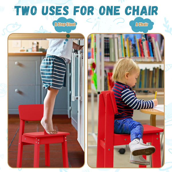 Kids Outdoor Dining Chair Set of 2 – Step Stool Toddler Chair