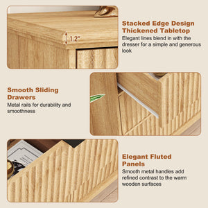9-Drawer Fluted Dresser with Power Outlet