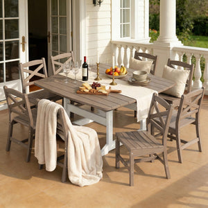 9-Piece HDPE Outdoor Dining Set with Umbrella Hole