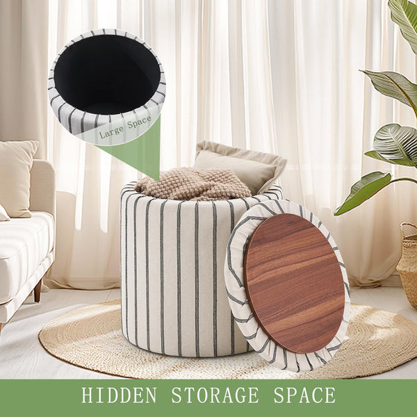 Storage Ottoman with Detachable Tray