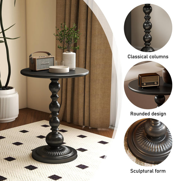Round Metal Side Table – Small Accent End Table