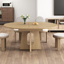 Extendable Round to Oval Dining Table, Seats 4–6, 59-Inch