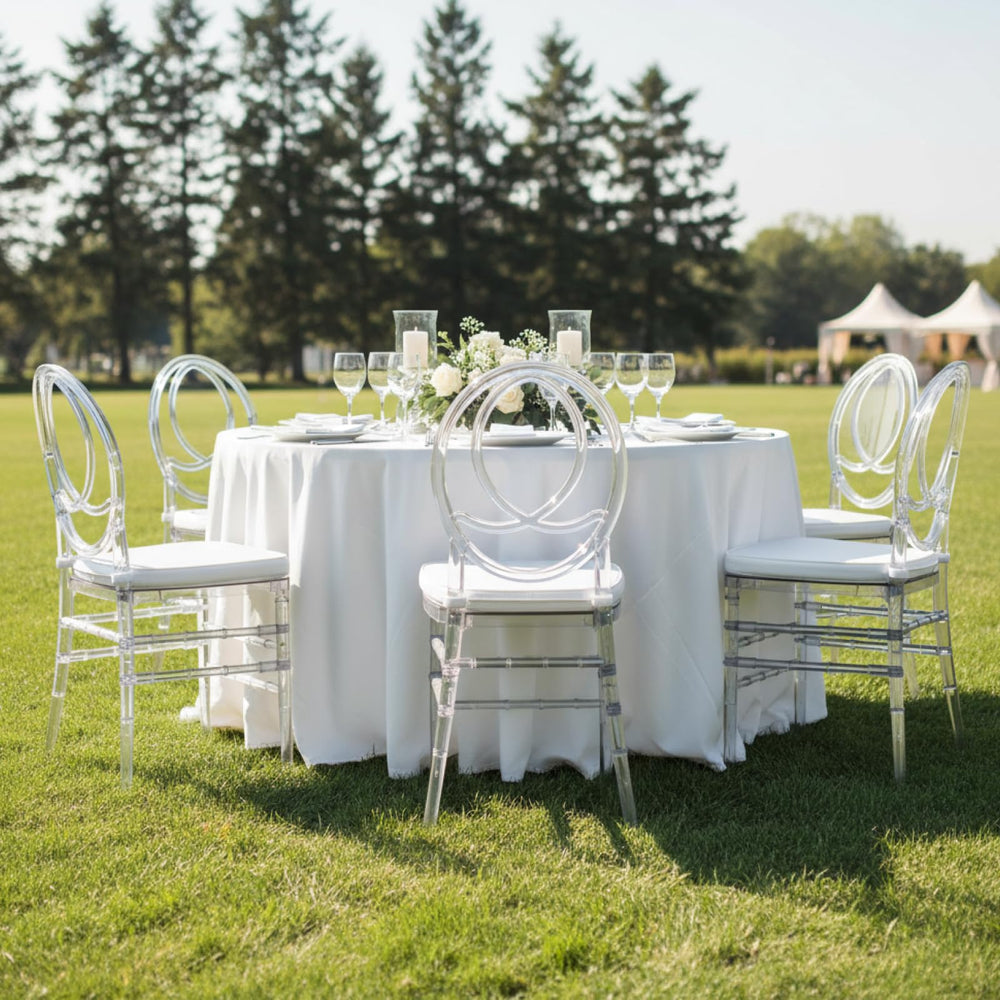 Clear Stackable Dining Chairs Set of 3 – Fully Assembled Transparent Acrylic Seating