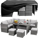 7-Piece Outdoor Wicker Patio Dining Set with Ottoman