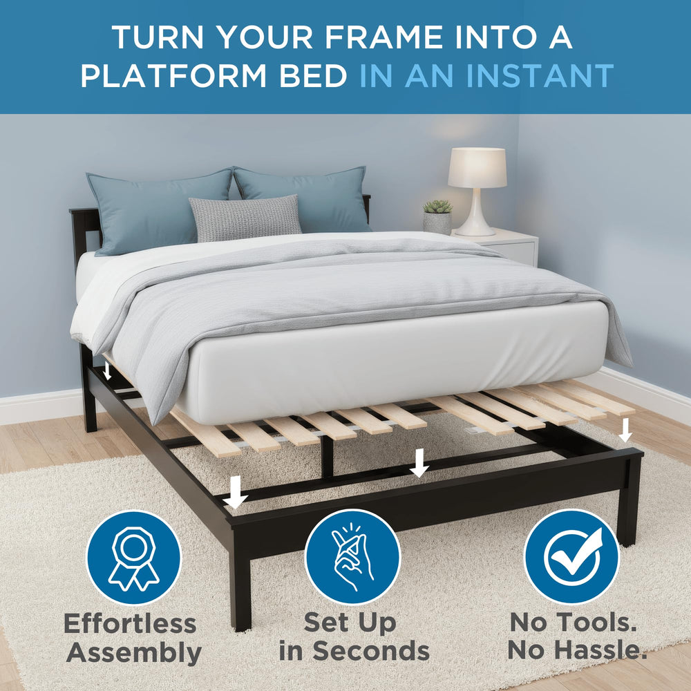 Wooden Bunkie Board with Vertical Bed Slats – Foldable Mattress Support