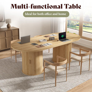 Oval Dining Table with Hidden Storage, Seats 6–8
