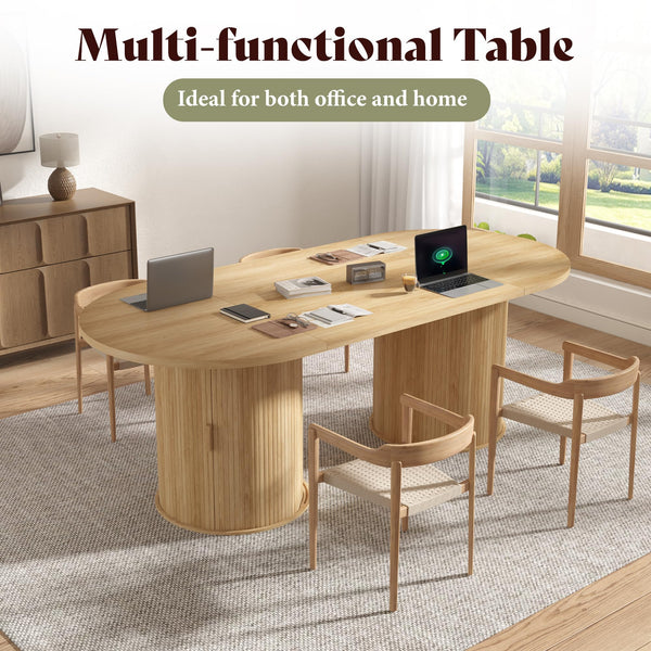 Oval Dining Table with Hidden Storage, Seats 6–8