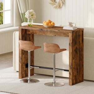 Industrial Counter Height Bar Table with Footrest
