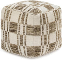 Handmade Cotton Pouf Ottoman | Square Floor Seating & Footrest
