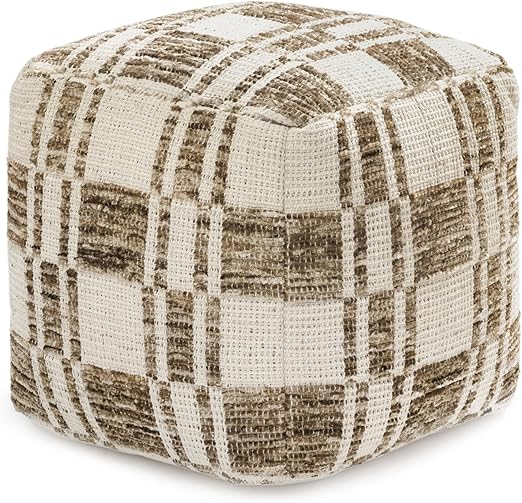 Handmade Cotton Pouf Ottoman | Square Floor Seating & Footrest