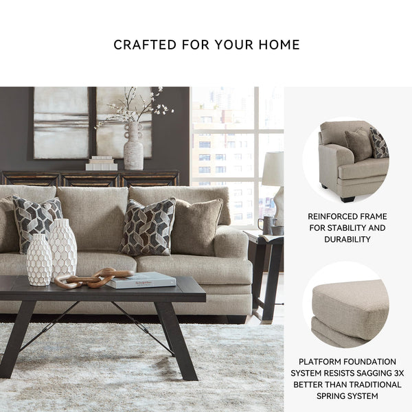 Contemporary Sofa with 4 Toss Pillows