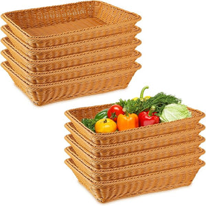 Wicker Bread & Serving Baskets – Set of 10