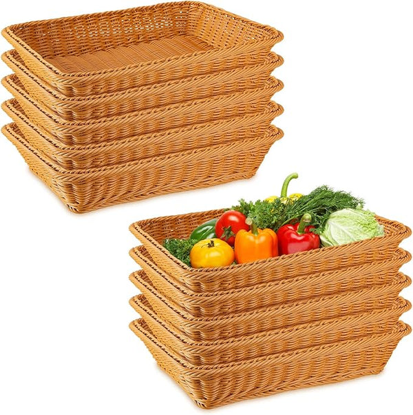Wicker Bread & Serving Baskets – Set of 10