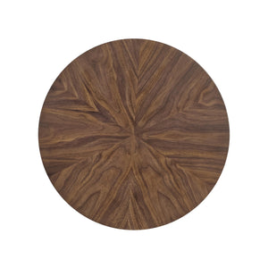 Round Wood End Table with Lower Shelf