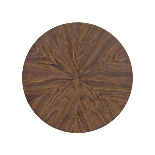 Round Wood End Table with Lower Shelf