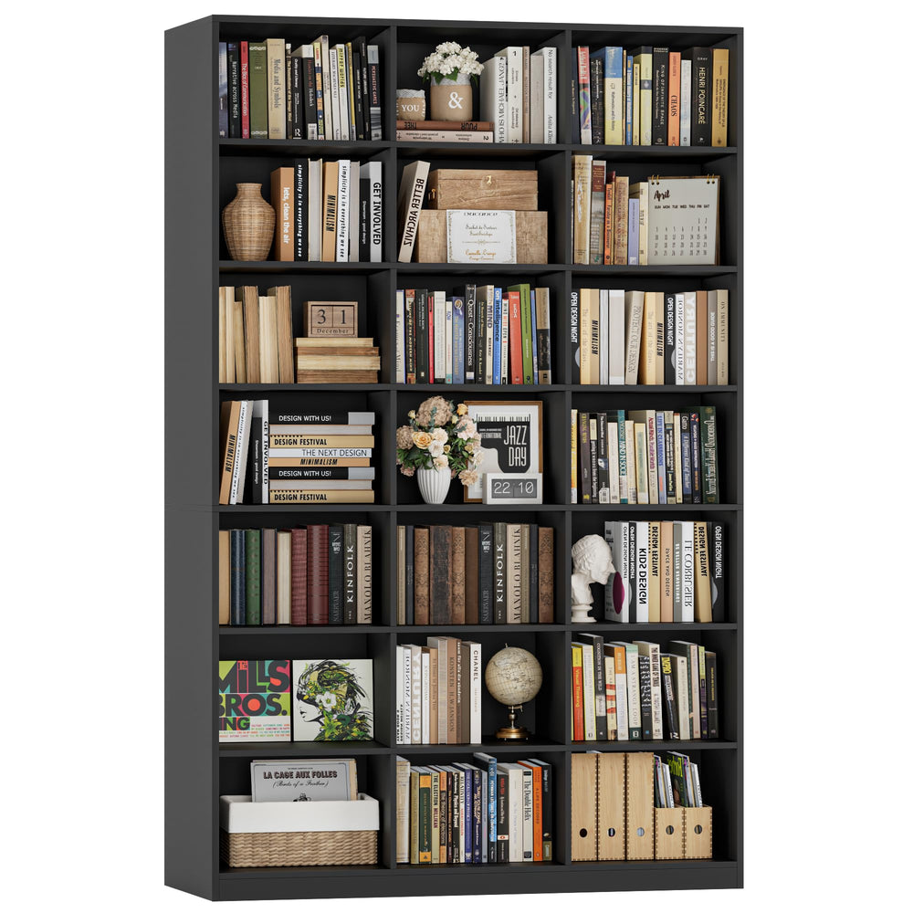 86" Tall 21-Cube Bookshelf – 7-Tier Open Storage Bookcase