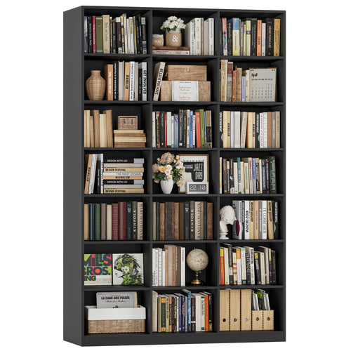 86" Tall 21-Cube Bookshelf – 7-Tier Open Storage Bookcase