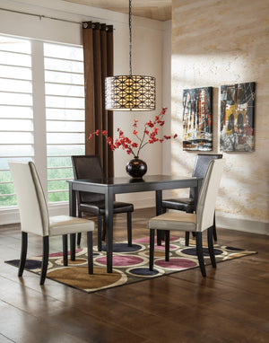 Almost Black Rectangular Dining Table – Seats 6, Wood & Veneer