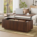 Lift-Top Coffee Table with Hidden Storage & Fluted Wood Design