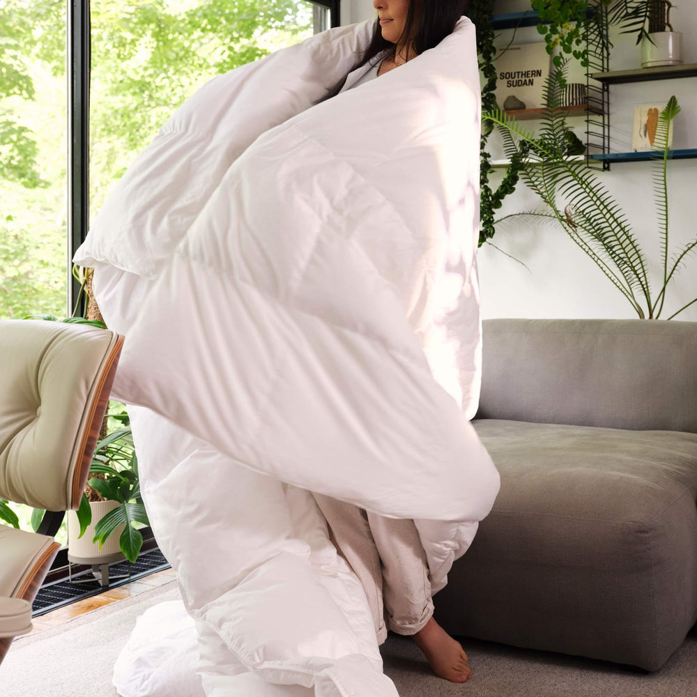 All Season Down Alternative Comforter – Cotton Sateen Baffle Box Duvet Insert
