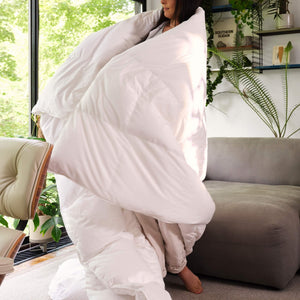 All Season Down Alternative Comforter – Cotton Sateen Baffle Box Duvet Insert
