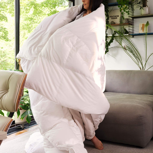 All Season Down Alternative Comforter – Cotton Sateen Baffle Box Duvet Insert