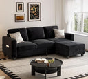 L-Shaped Sectional Sofa with Storage Ottoman