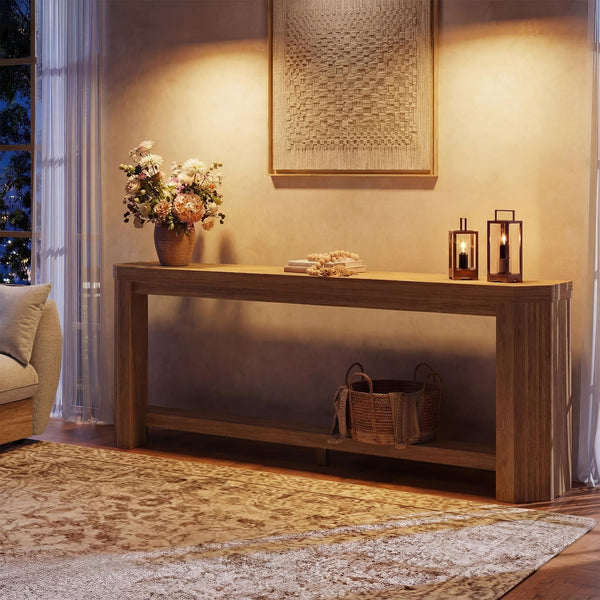 70-Inch Console Table for Entryway with Open Storage