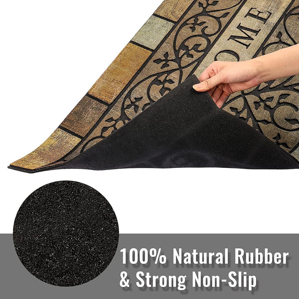 Heavy-Duty Rubber Outdoor Welcome Mat 24x36