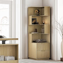 L-Shaped Corner Bookshelf with Drawers, 4-Tier, 71" Tall